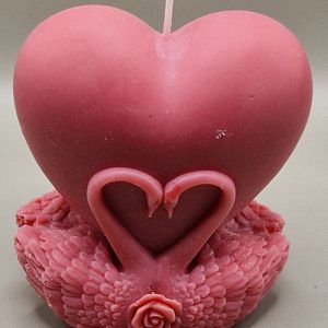 Bougie Sculpturale Cœur Éternel des Cygnes